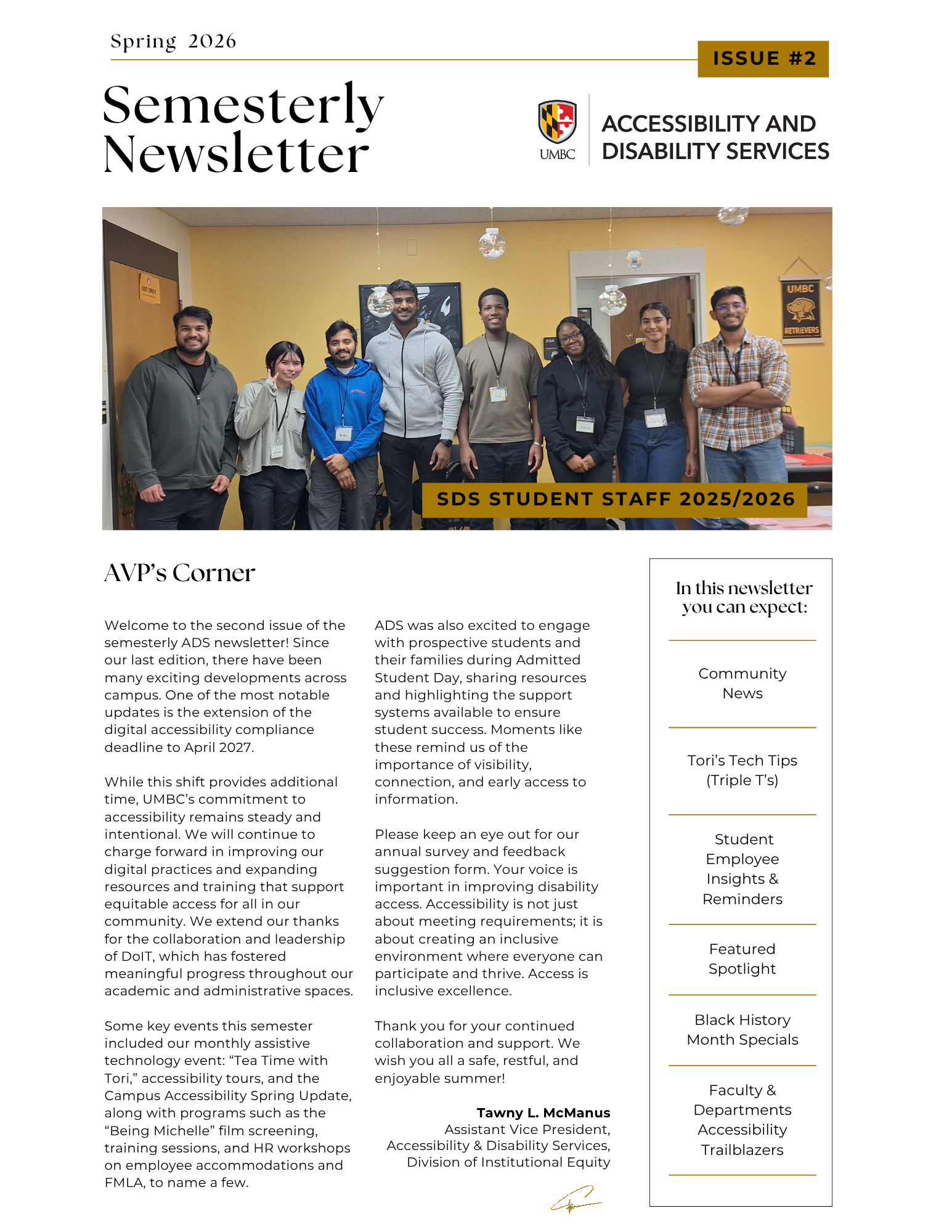 First page of the ADS Newsletter.