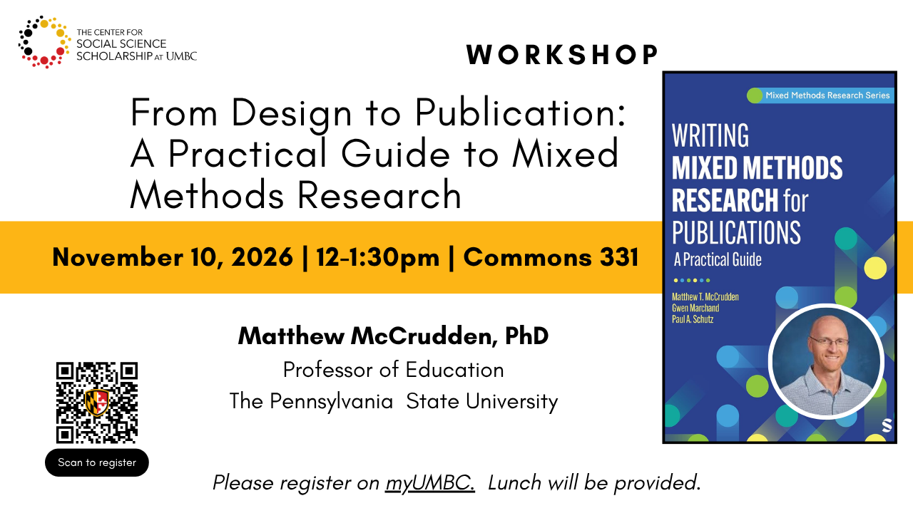 promo slide with event info, photo of book cover, and author