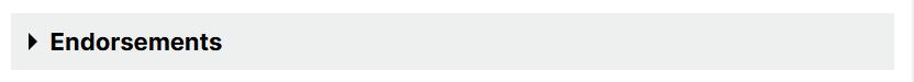 Sample image of the "Endorsement" expander