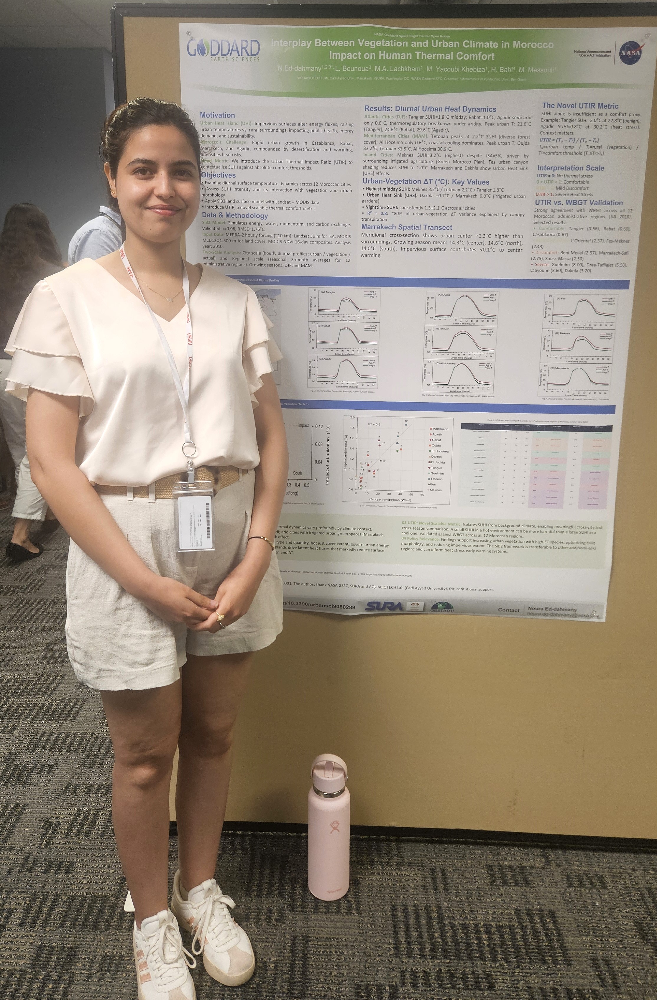 Dr. Noura Ed-Dahmany presents her poster "Interplay  between Vegetation and Urban Climate-Impact on Human Thermal Comfort"