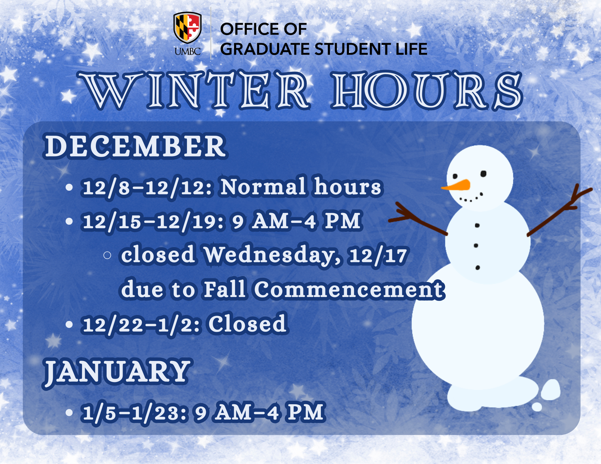 OGSL Winter Hours