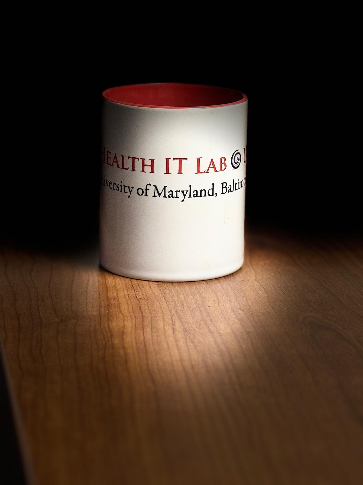 Mug made for Health IT Lab in 2016