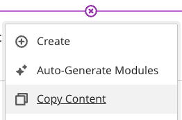 Image 3: Click the purple plus on your Content Outline to copy content exactly where you want it