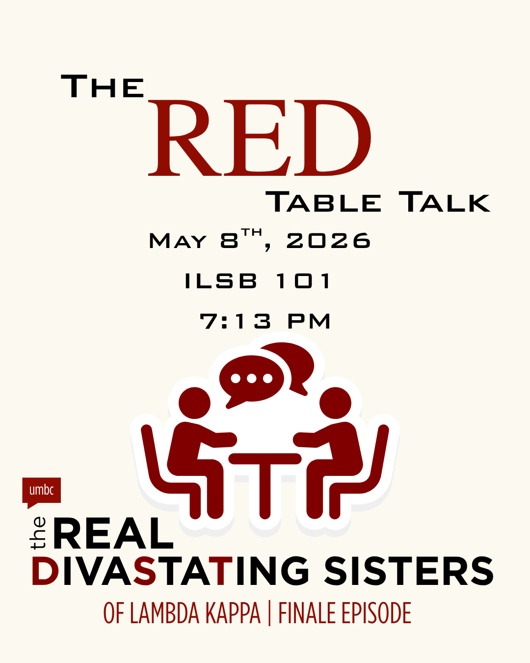 Red table talk May 8th 7:13pm ILSB 101