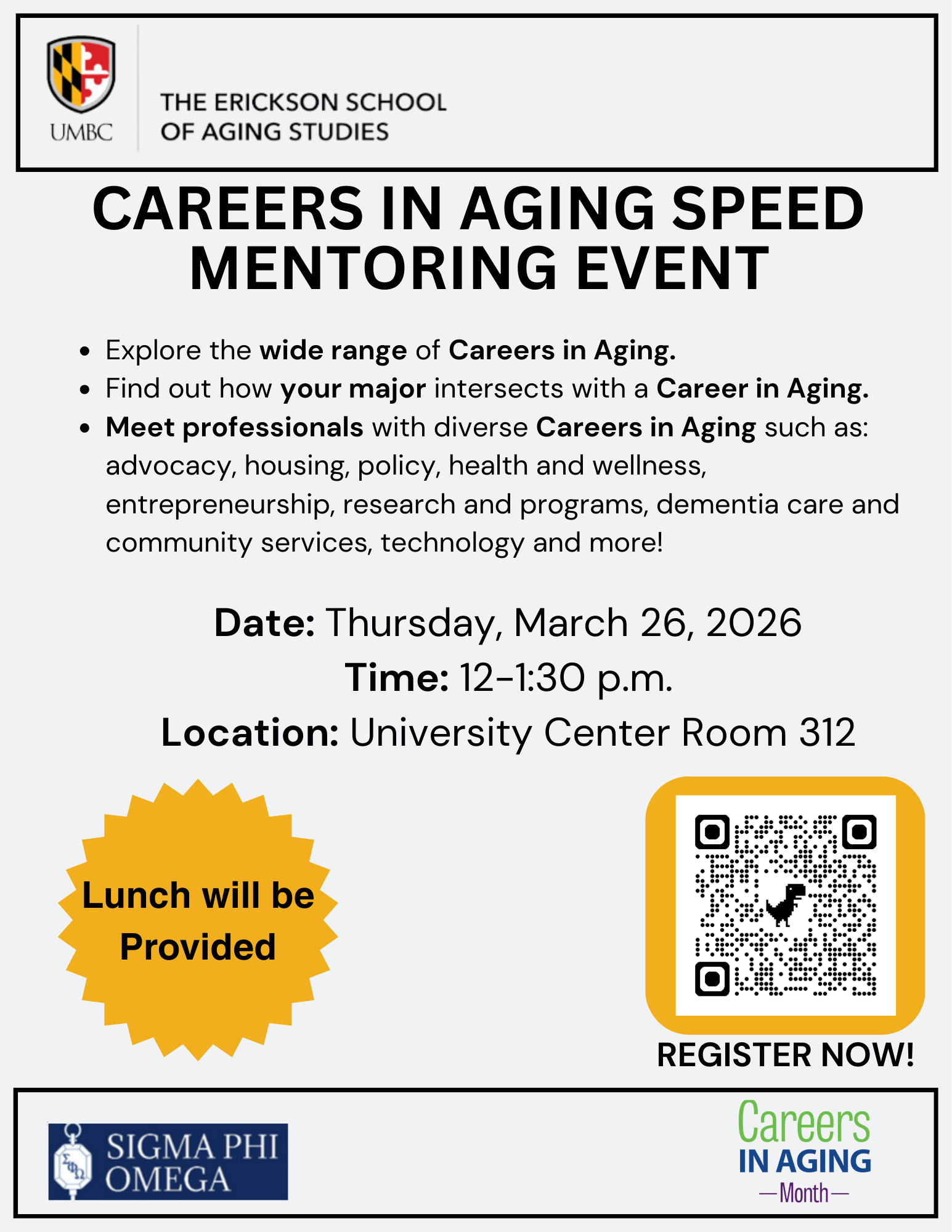 Careers in Aging Speed Mentoring Event with QR code
