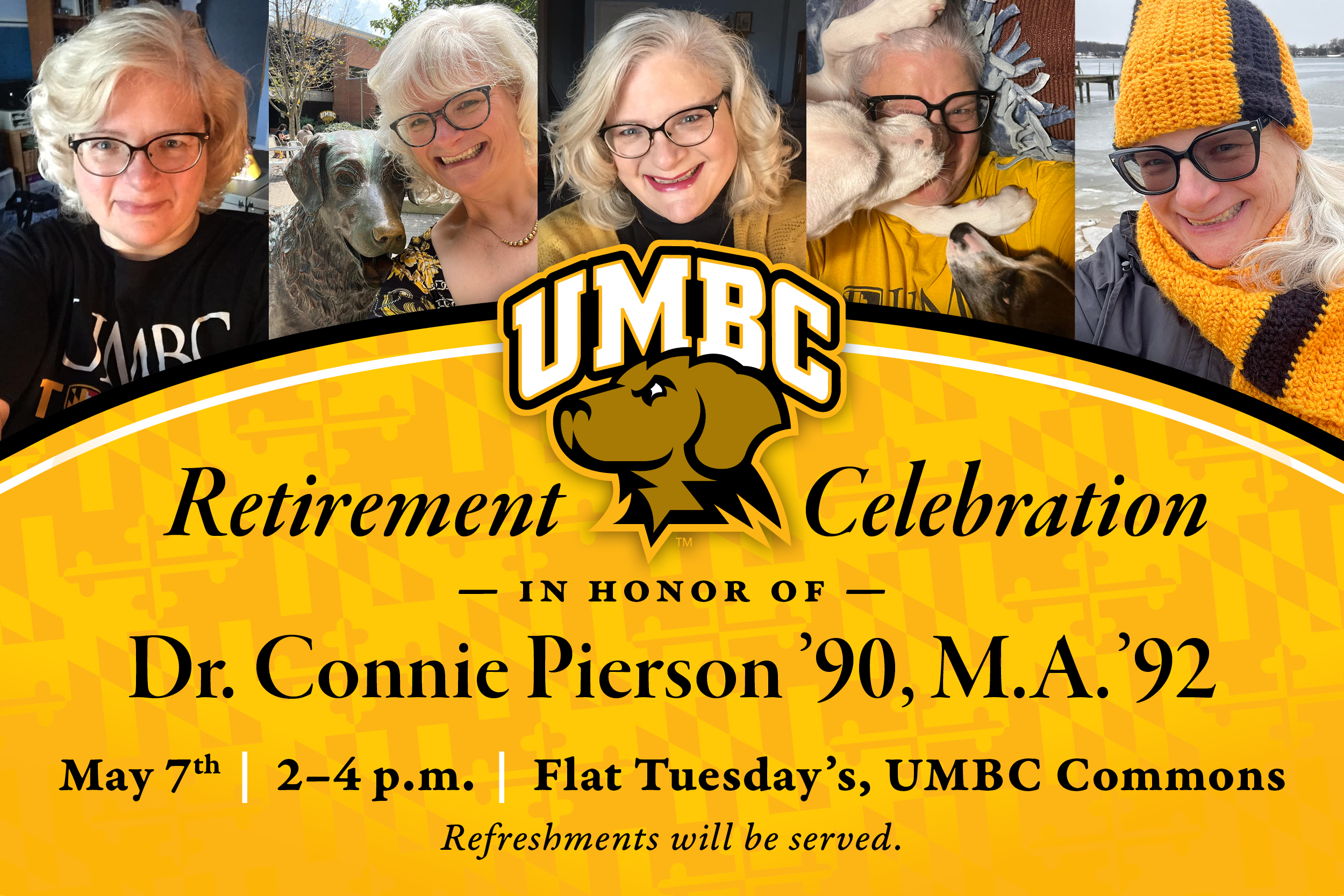 Flyer inviting people to a retirement celebration.