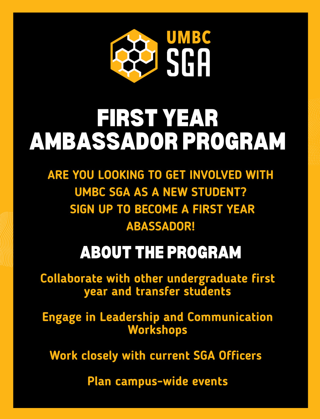First Year Ambassador program details
