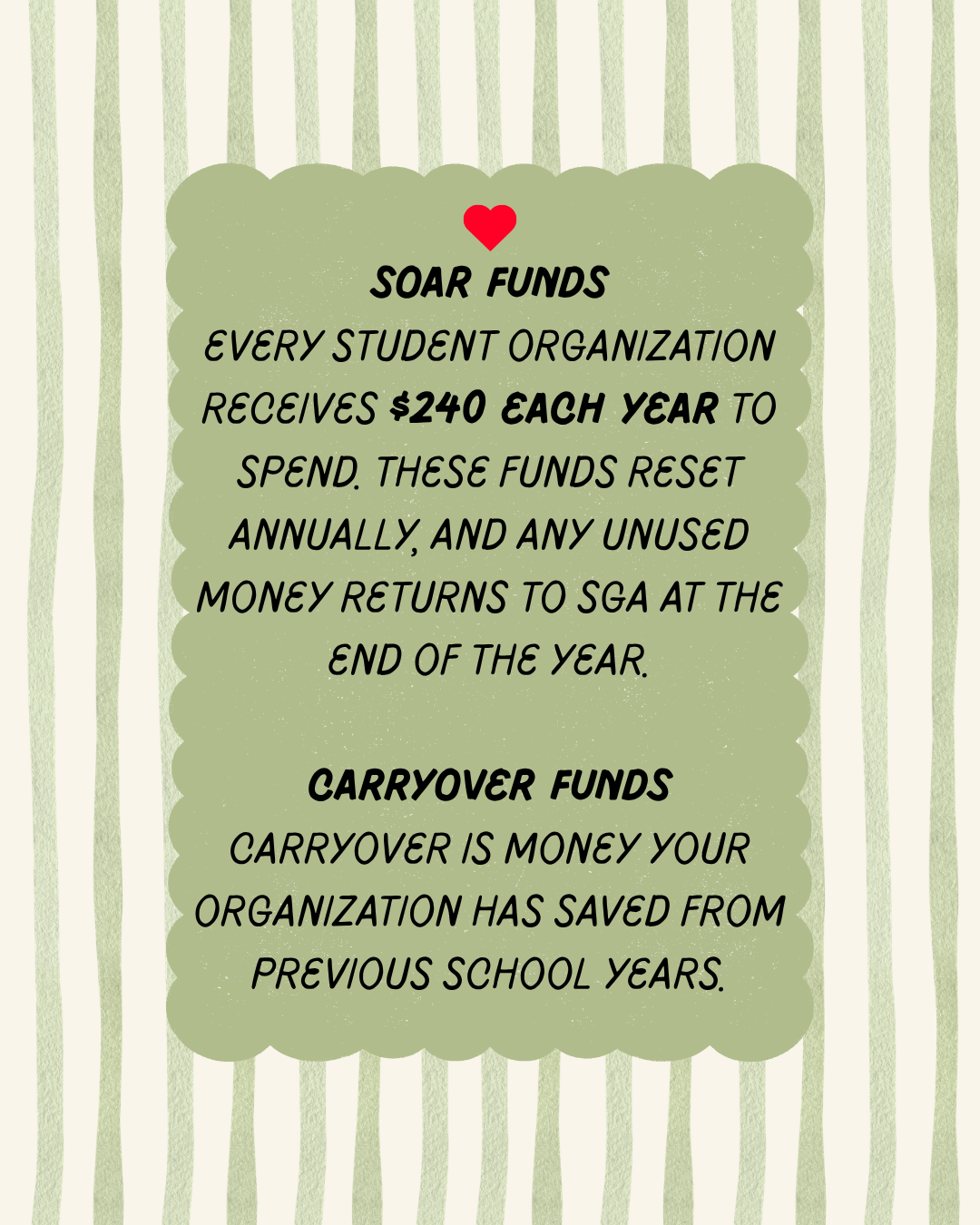 information about SOAR funding on green striped background