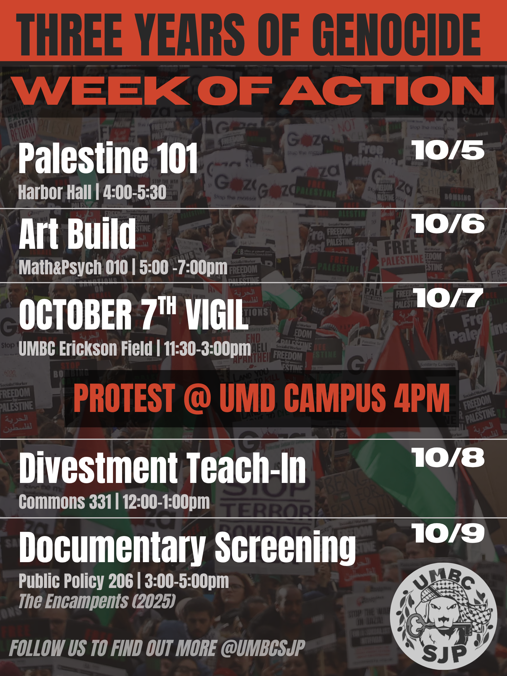October 7th Week of Action Events