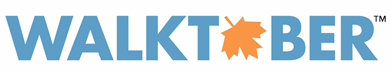 Walktober logo with leaf in place of the letter O.