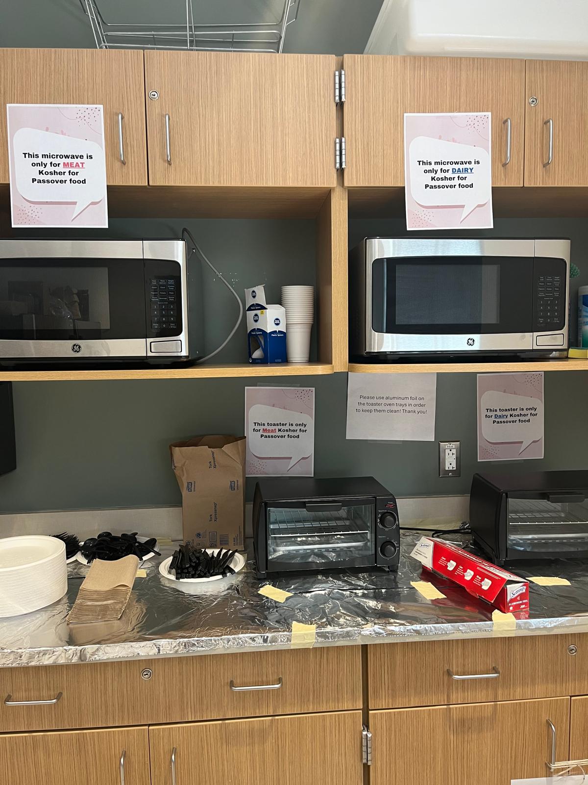 A photo of the Passover microwaves and toaster ovens