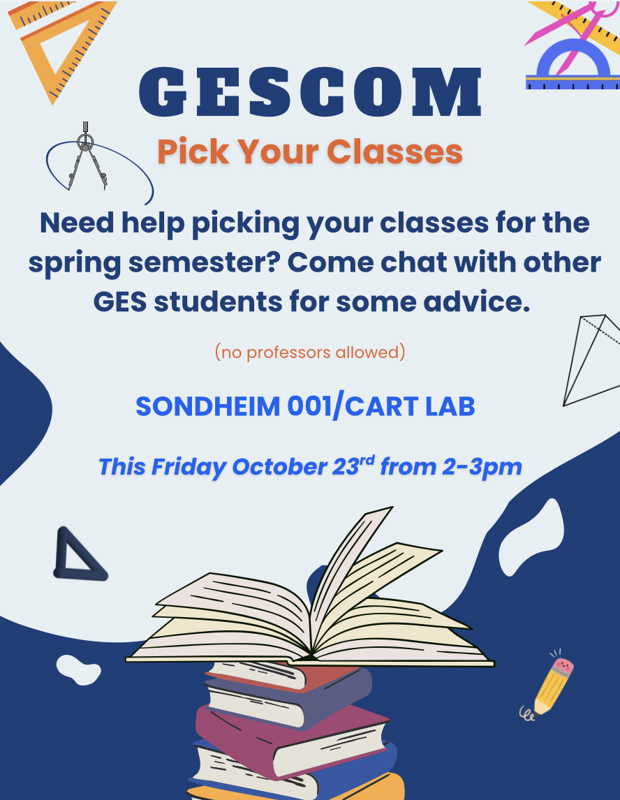 Pick Your Classes flyer in SOND001 from 2-3pm