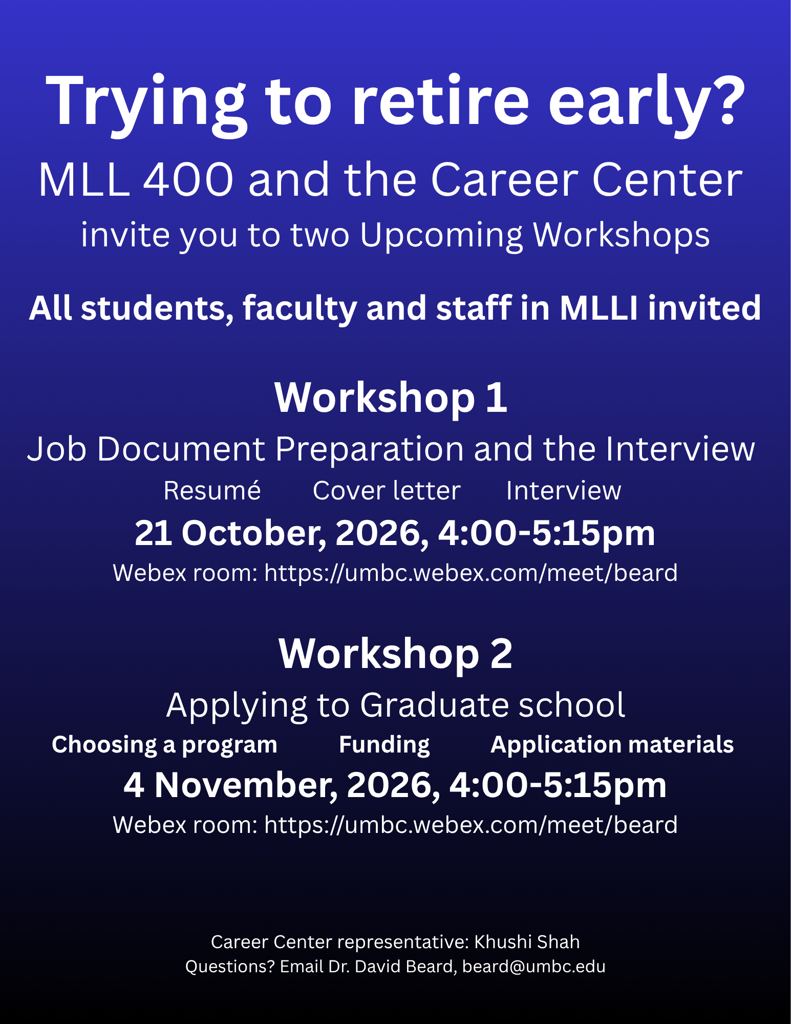 Applying to Graduate school Flyer, Text only