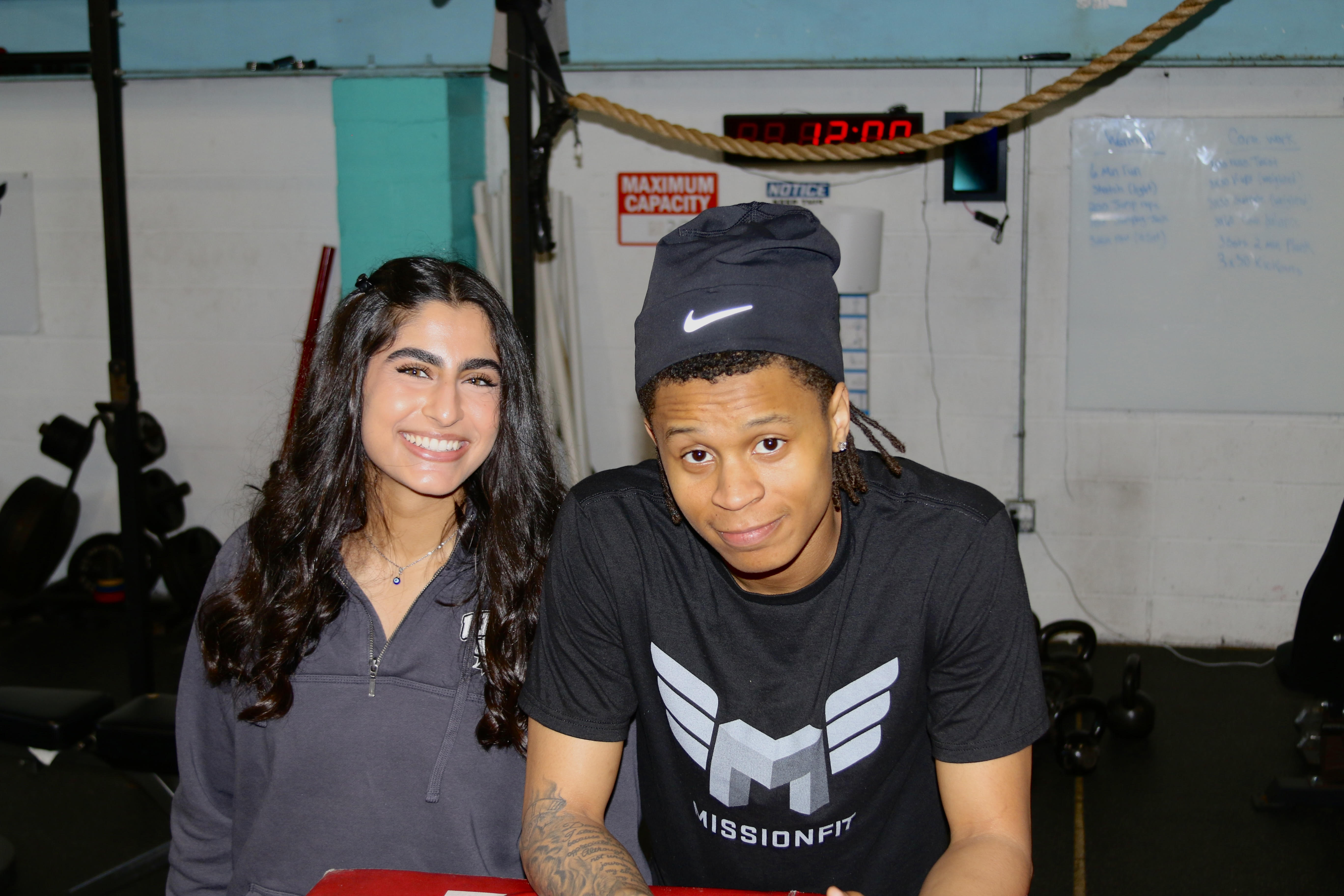 Shreya and student from MissionFit smiling