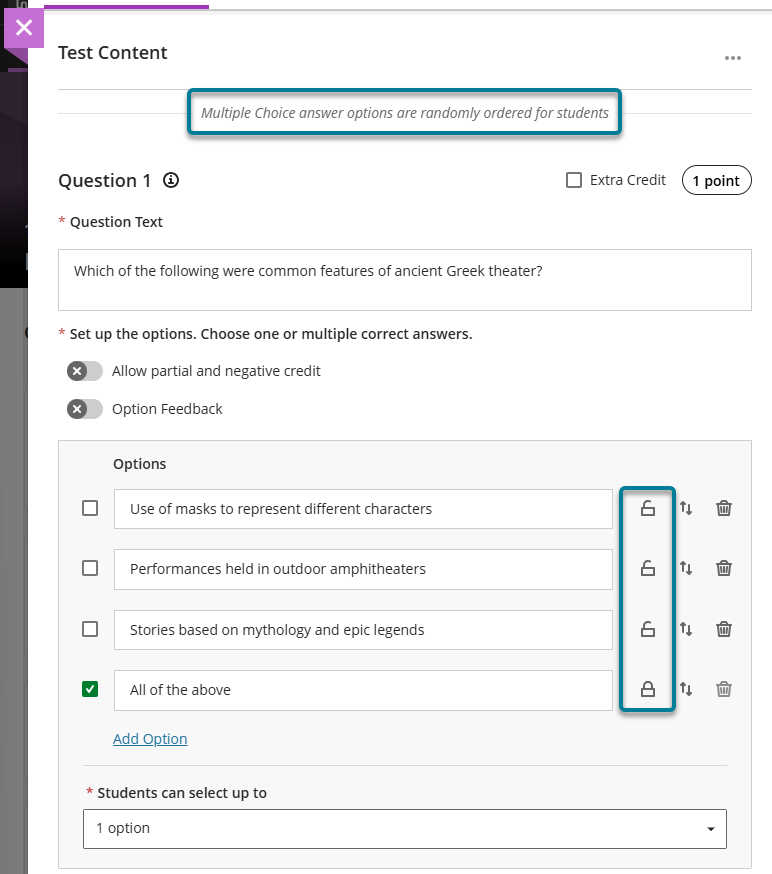 Image 1: Instructors can enter answer-level feedback.