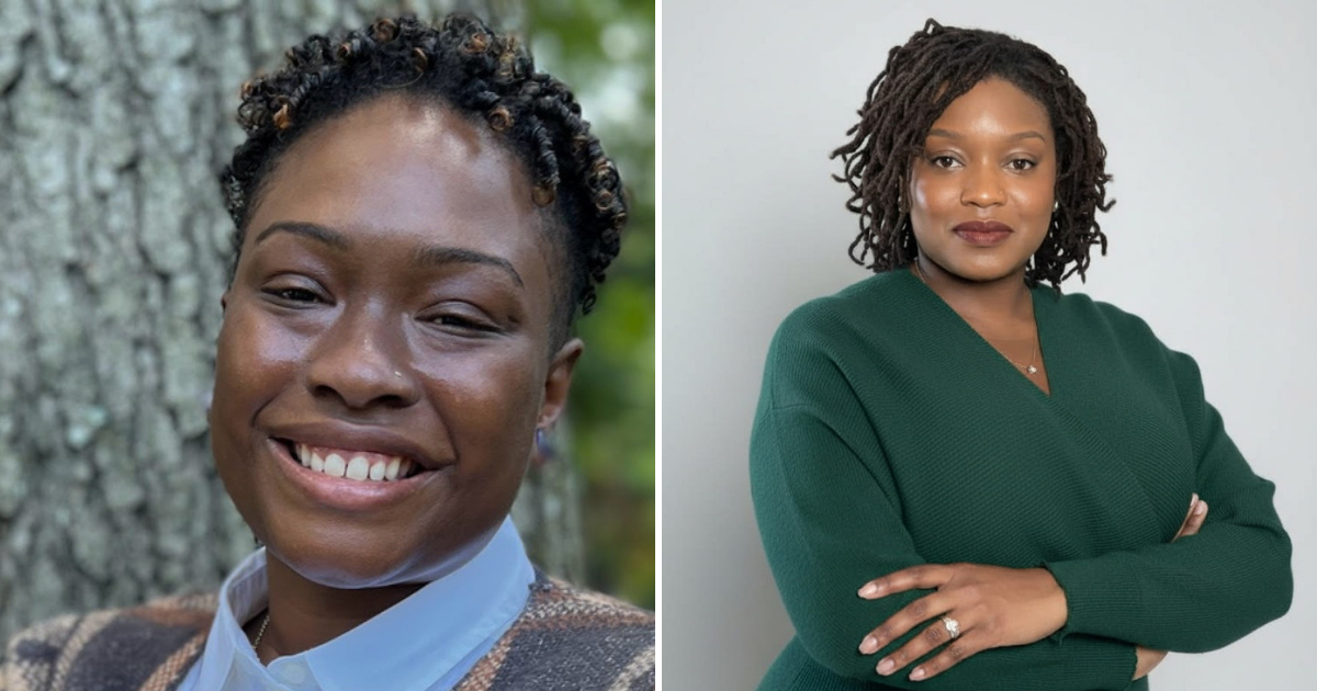 Two side-by-side photos of two Black women