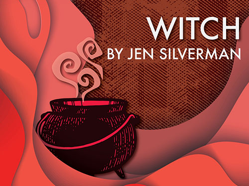 Show poster for UMBC Theatre's production of WITCH. Features a flaming cauldron.