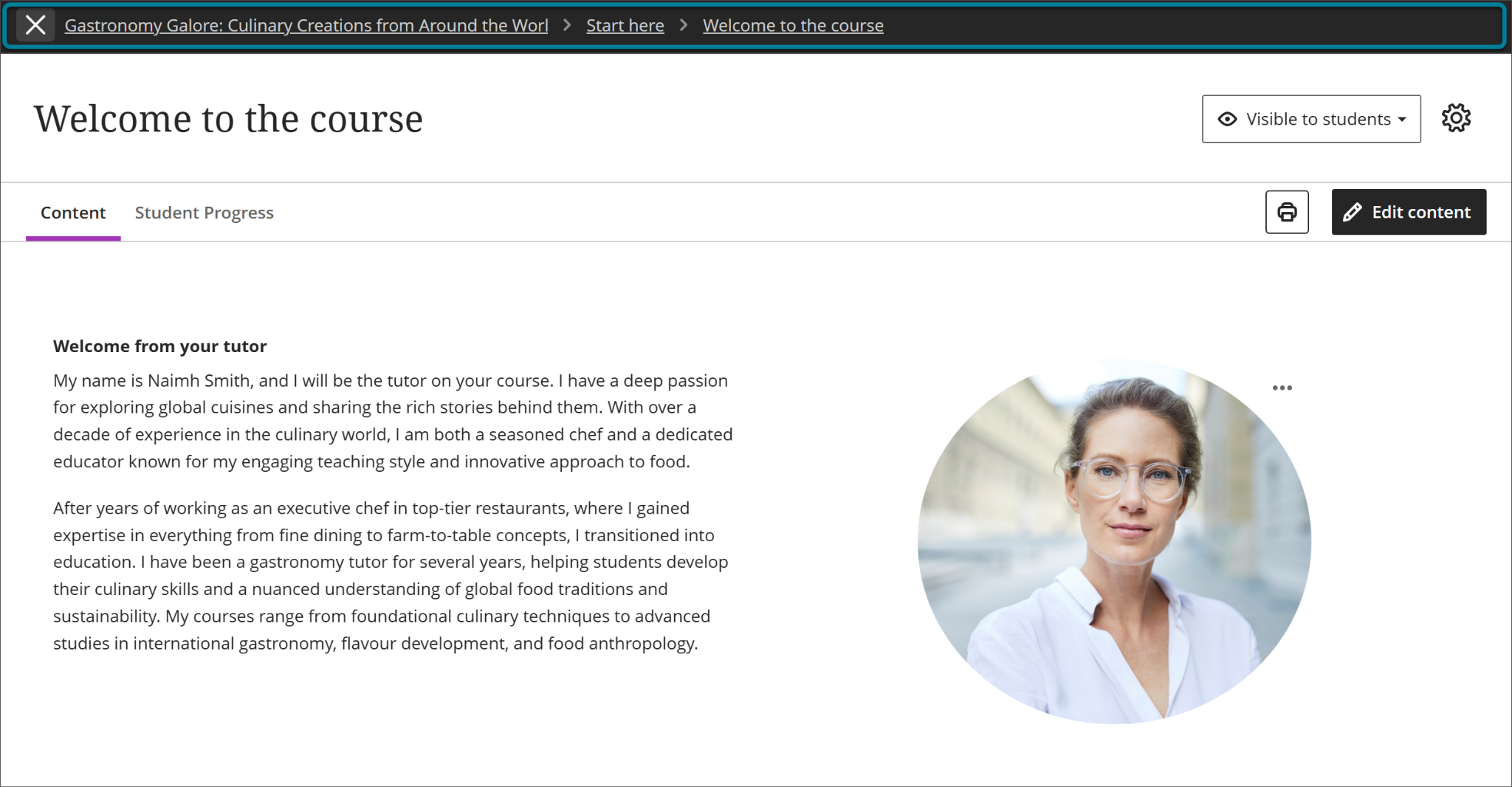 Image 1: Example of redesigned Blackboard gradebook featuring streamlined grid view